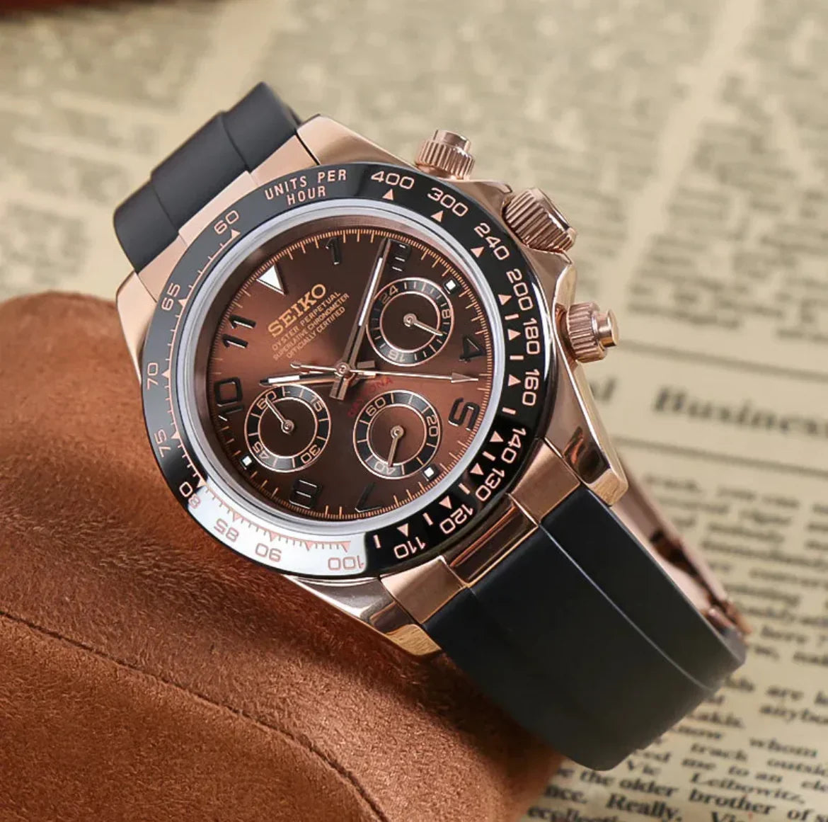 Seiko Mod Daytona Rose Gold VK63