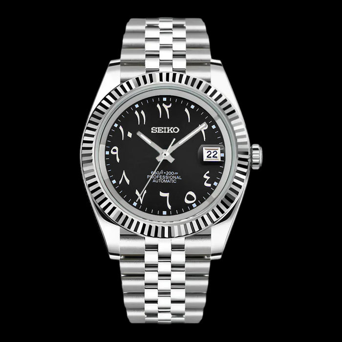 Seiko Mod Datejust Arabic Black NH35 Automatic