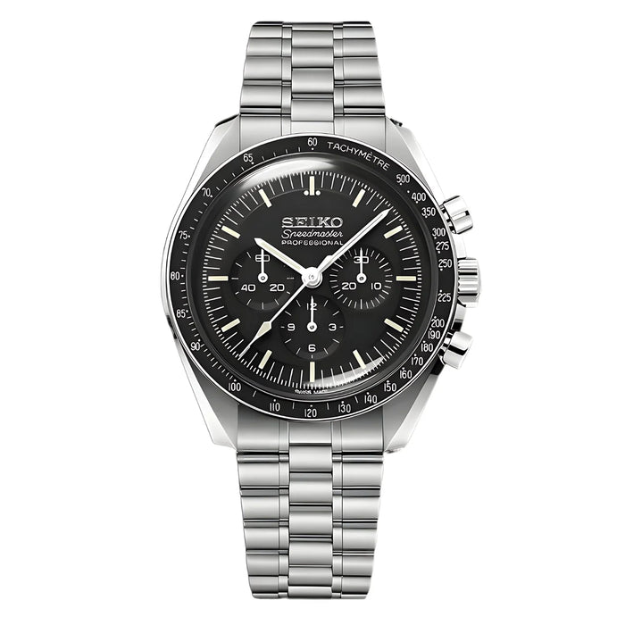 Seiko Mod Speedmaster Black VK63 Chronograph