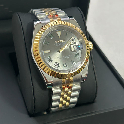 Seiko Mod Datejust Two Tone Wimbledon NH35 Automático