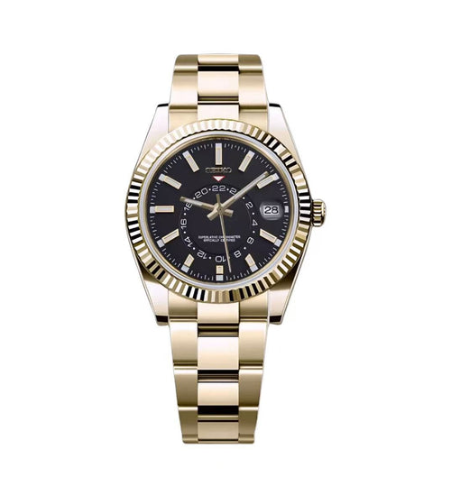 Seiko Mod Datejust Sky-Dweller Gold NH35 Automático