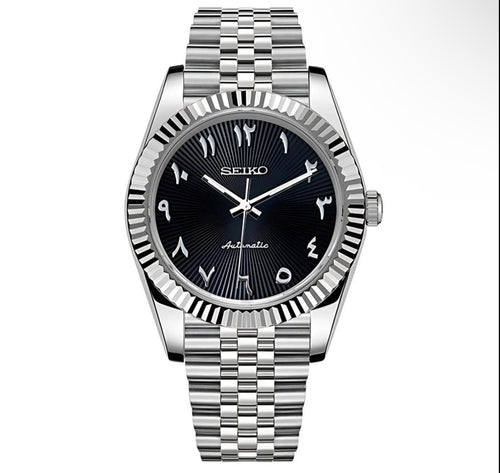 Seiko Mod Datejust Arabic Black NH35 Automatic