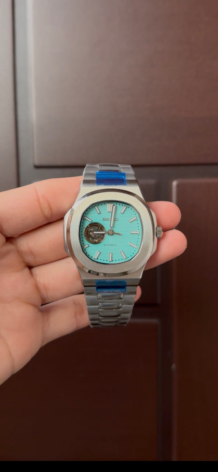Seiko Mod Nautilus Tiffany Open Heart NH38 Automático