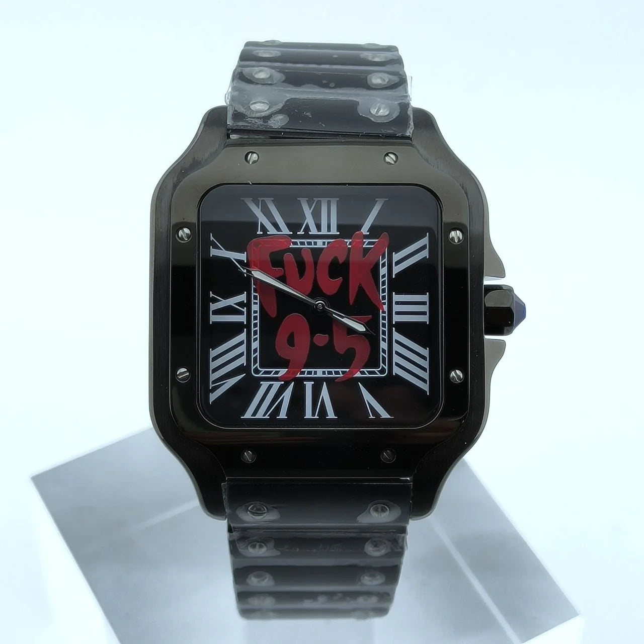 Seiko Mod Santos Fuck 9-5 Full Black NH35 Automático