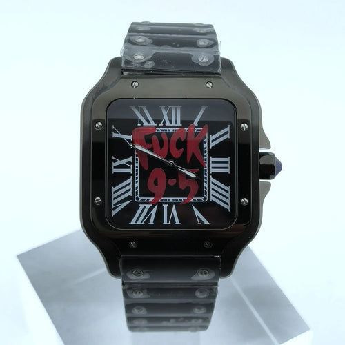 Seiko Mod Santos Fuck 9-5 Full Black NH35 Automático