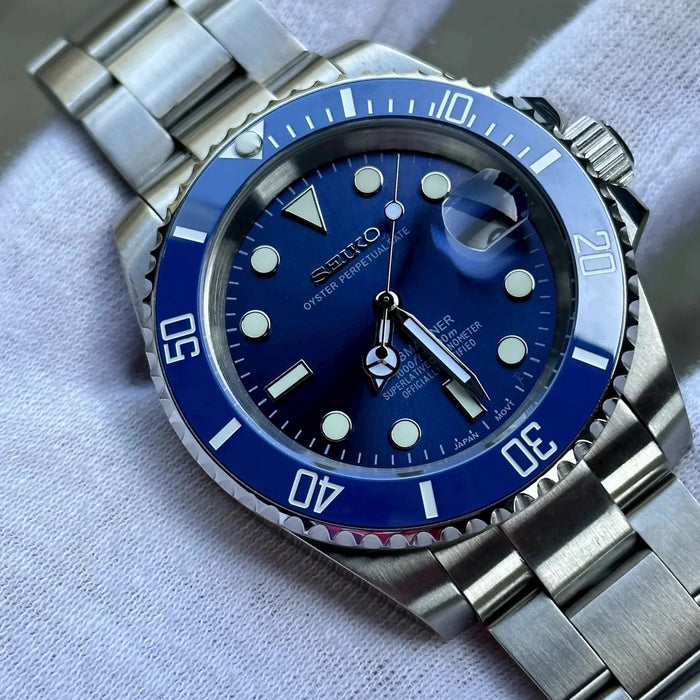 Seiko Mod Submariner Blue NH35 Automático
