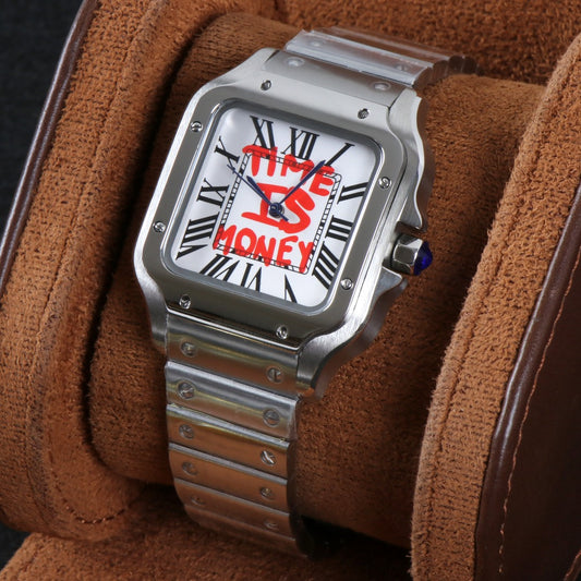 Seiko Mod Santos Time Is Money NH35 Automático