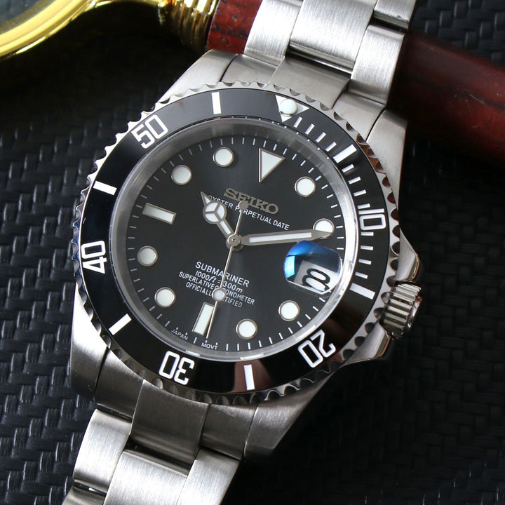 Seiko Mod Submariner Black NH35 Automático
