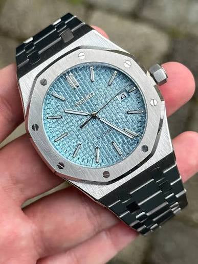 Seiko Mod Royal Oak Ice Blue NH35 Automático