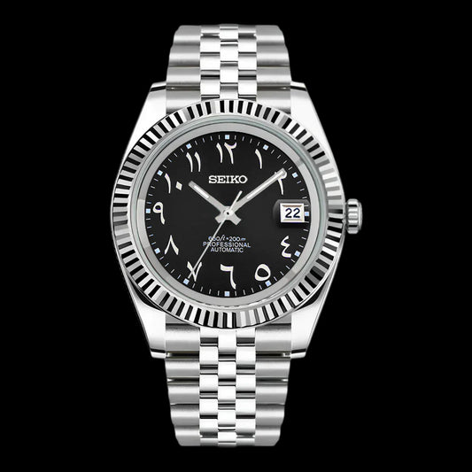 Seiko Mod Datejust Arabic Black NH35 Automatic