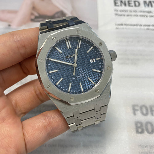 Seiko Mod Royal Oak Blue Dial NH35 Automático