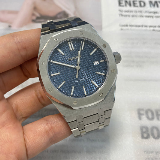 Seiko Mod Royal Oak Blue Dial NH35 Automatic