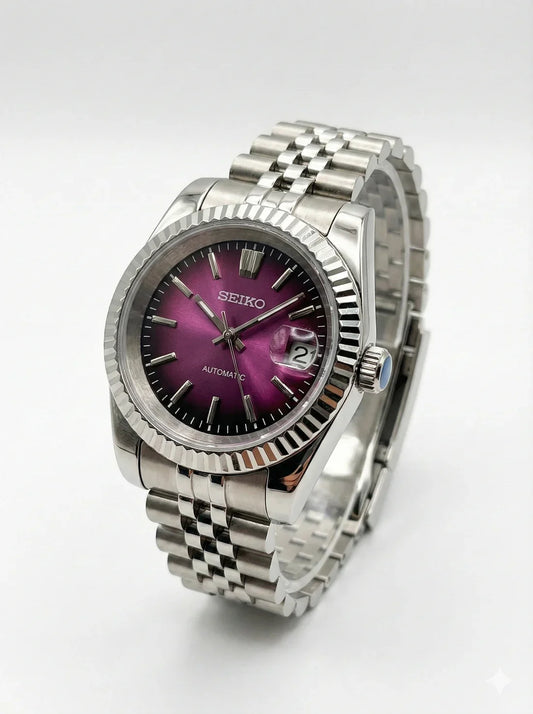 Seiko Mod Datejust Purple NH35 Automático