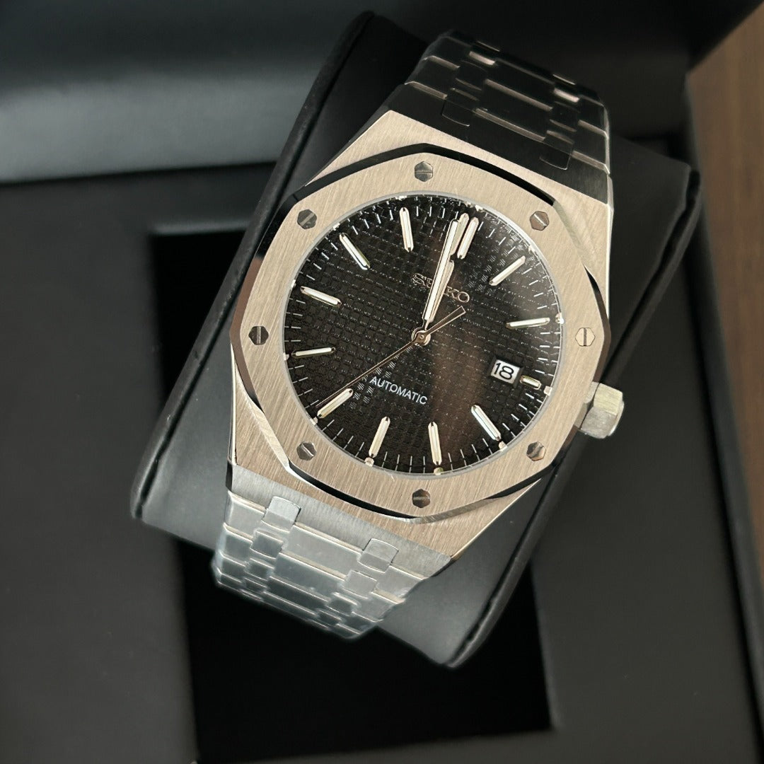 Seiko Mod Royal Oak Black NH35 Automático