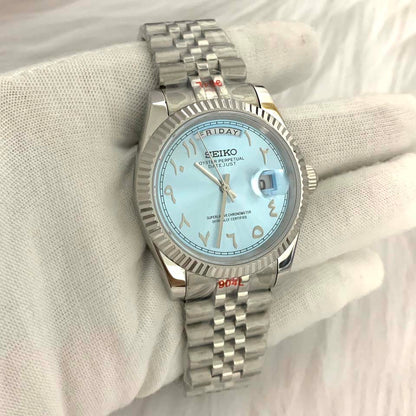 Mod Day Date Arabic blue