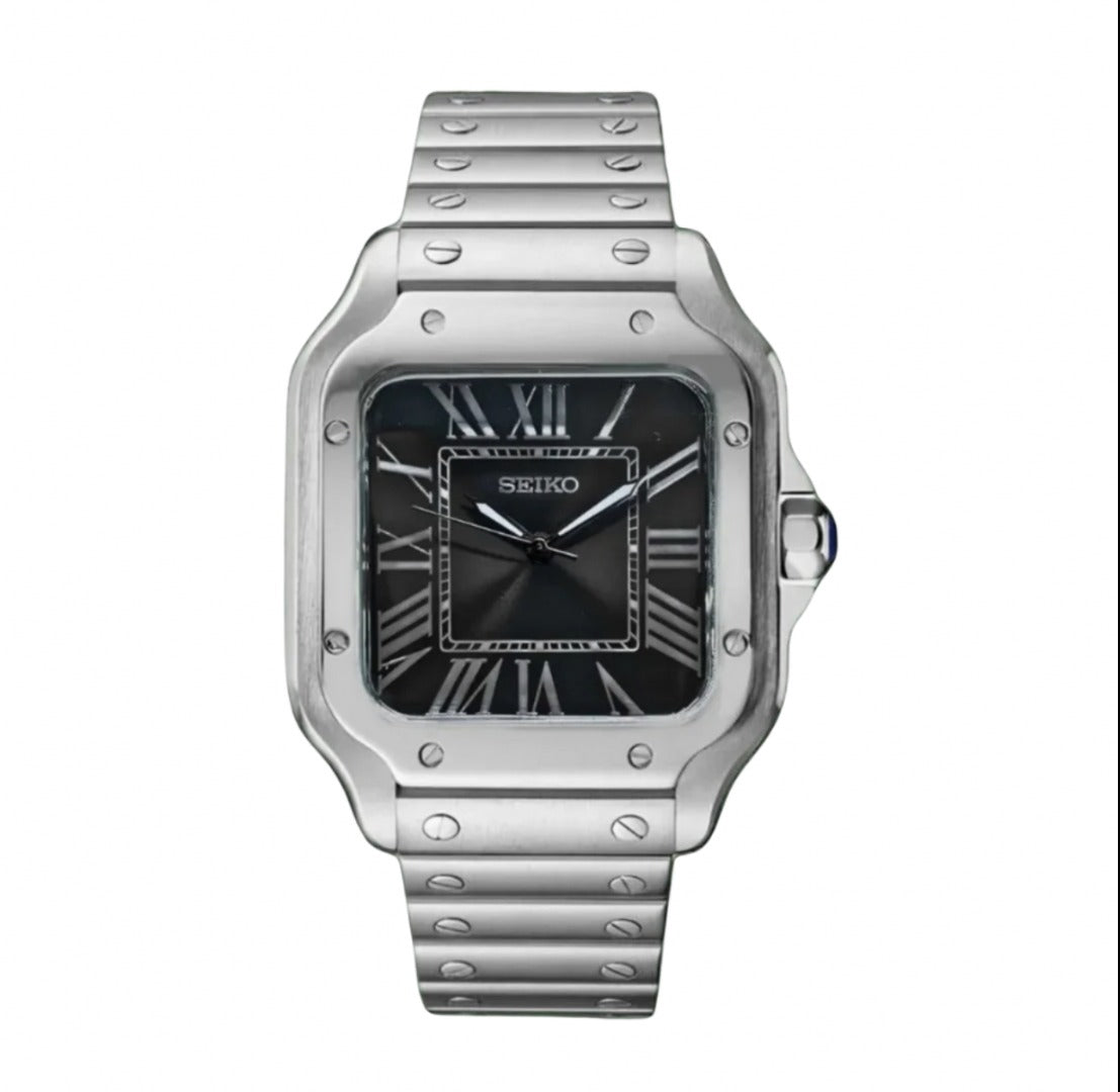 Seiko Mod Santos Black NH35 Automático