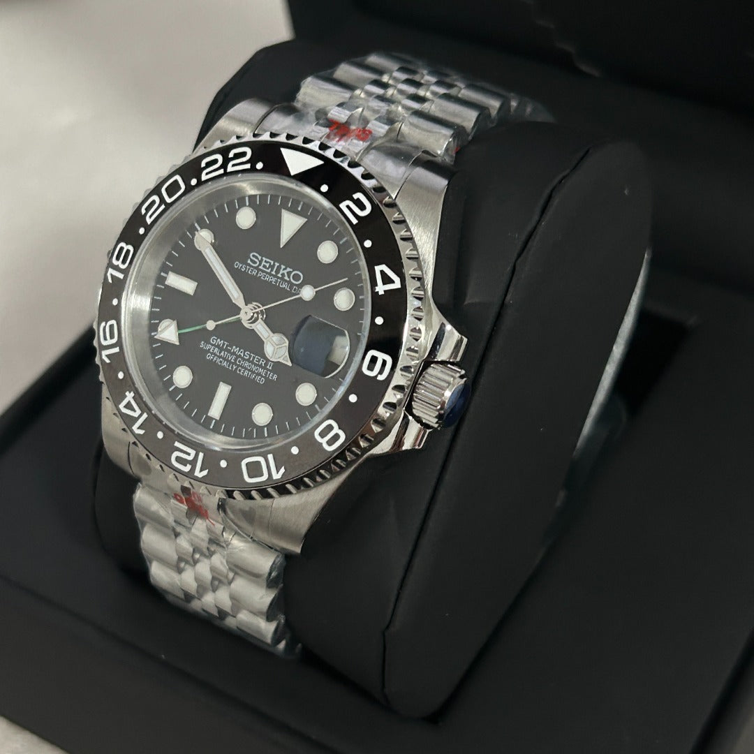 Seiko Mod GMT Bruce Wayne NH34 GMT