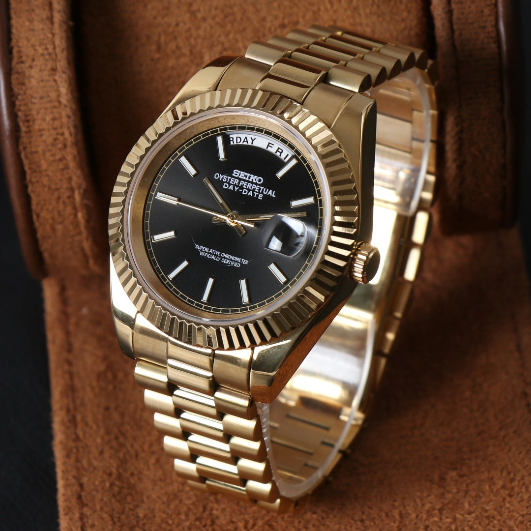 Seiko Mod Day-Date Black Gold vista principal