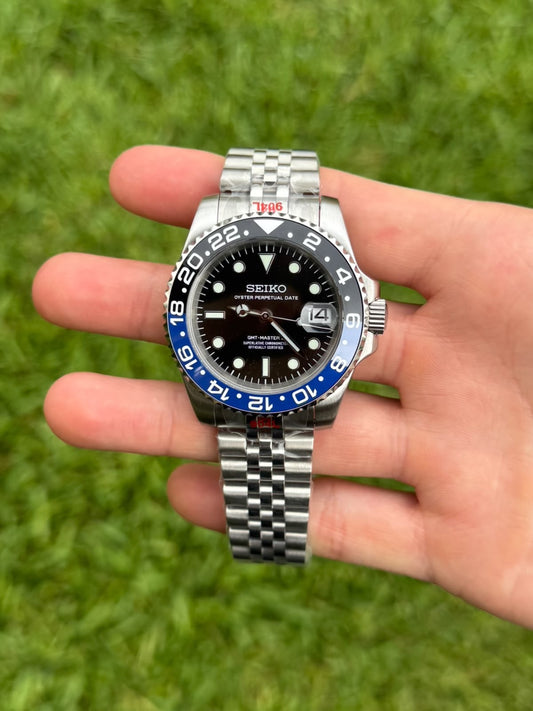 Seiko Mod Batman NH35 Automático con brazalete Jubilee