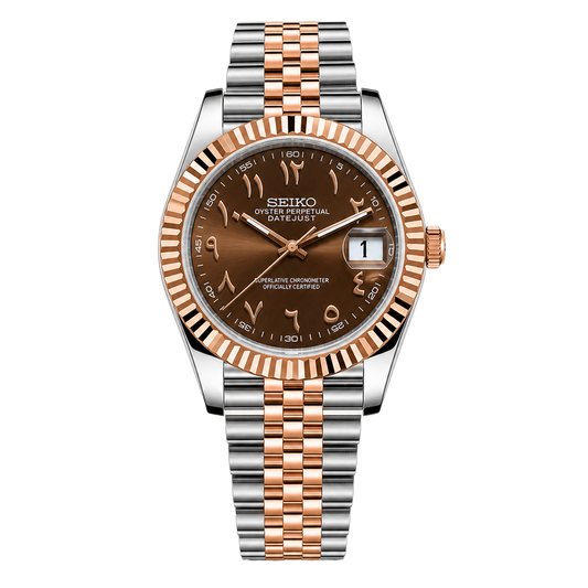 Seiko Mod Datejust Chocolate Two Tone con brazalete Jubilee