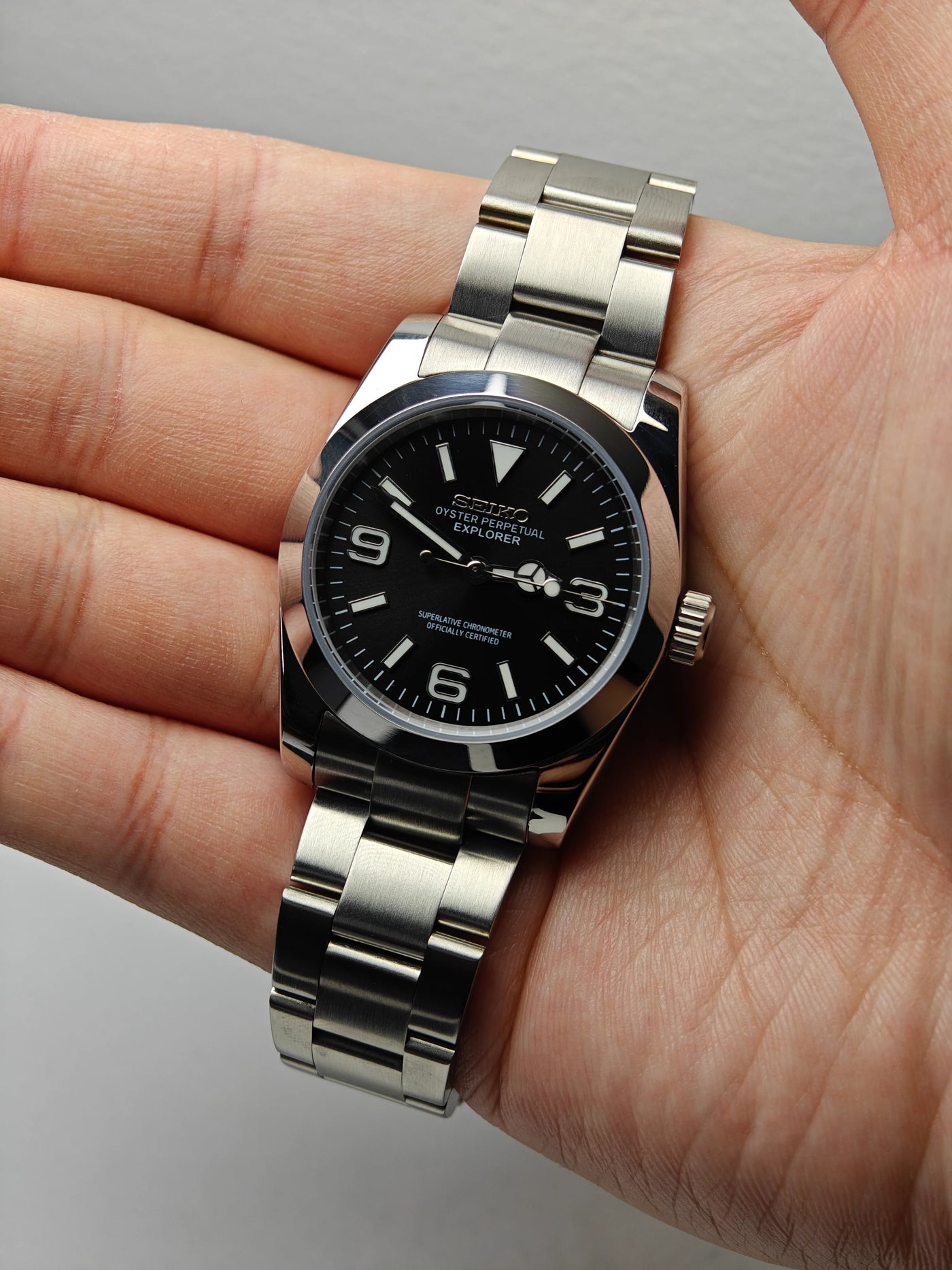 Seiko Mod Datejust Explorer Black NH35 Automático