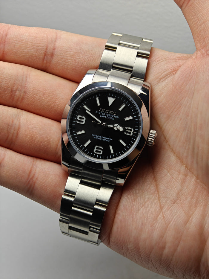 Seiko Mod Datejust Explorer Black NH35 Automático