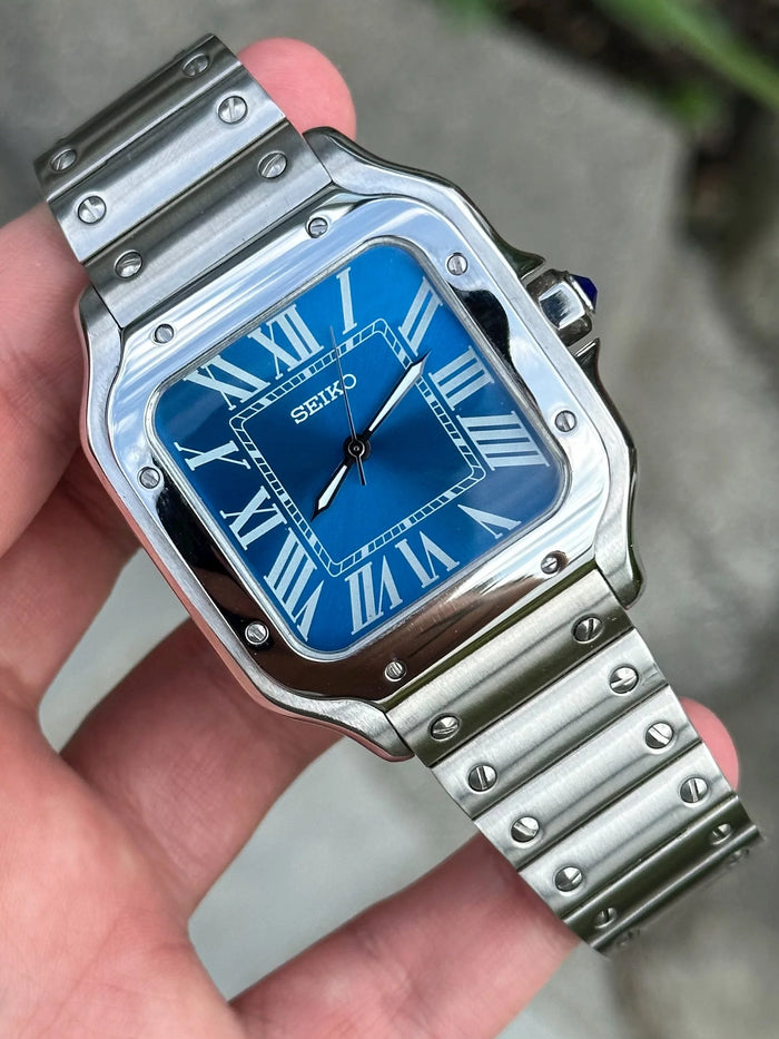 Seiko Mod Santos Blue NH35 Automático