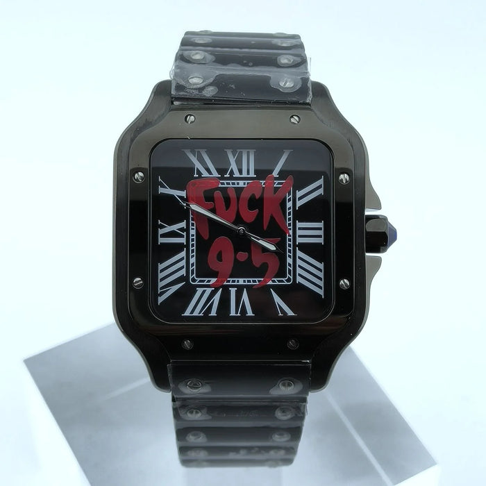 Seiko Mod Santos Fuck 9-5 Full Black NH35 Automático