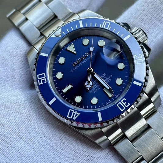 Seiko Mod Submariner Blue NH35 Automático