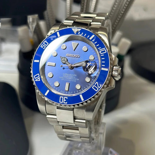 Seiko Mod Submariner Blue NH35 Automático